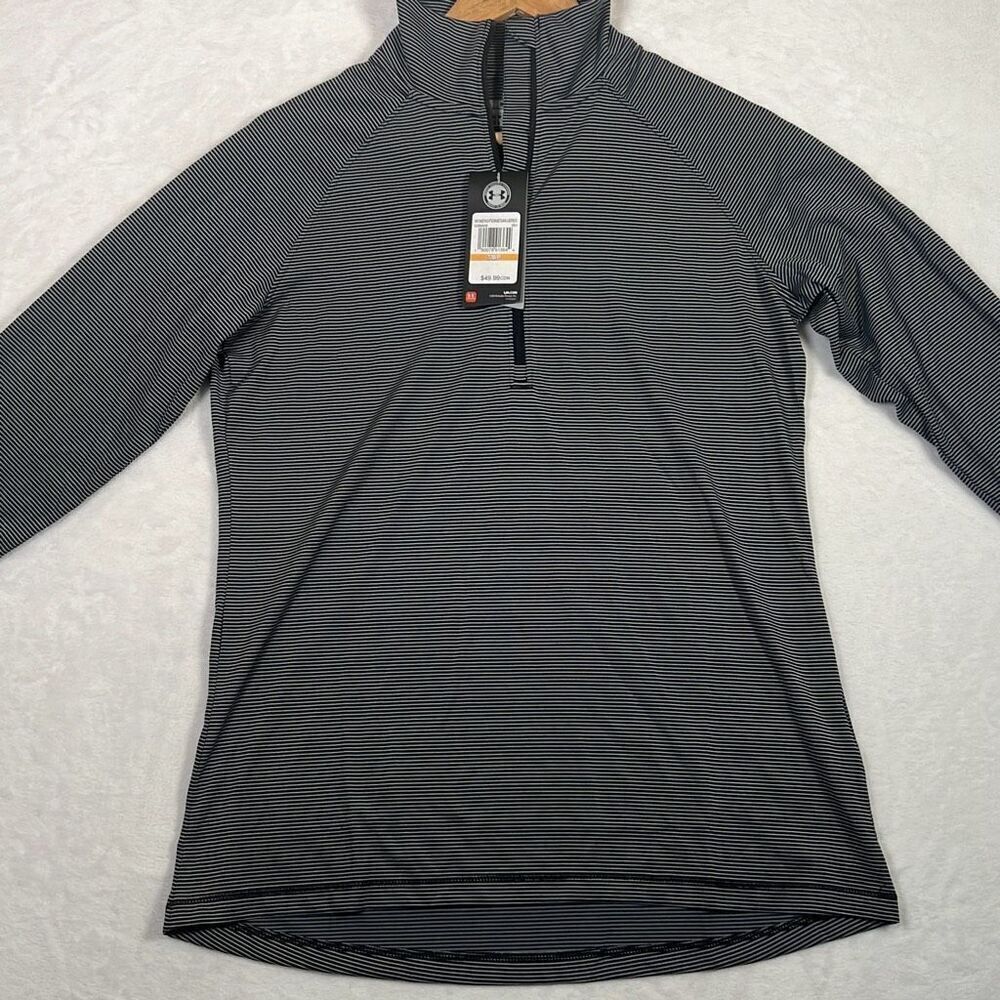 Under Armour‎ dark gray Women's Tech Stripe 1/4 Zip-NWT- women Small
